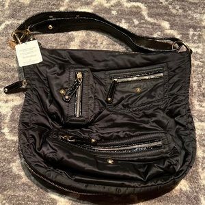 TOD’s Pashmy Luna Nylon and Patent Shoulder Bag/Hobo